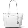 imageMichael Kors Jet Set Top Zip ToteSilvertone HardwareOptic White