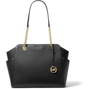 imageMichael Kors Jacquelyn Medium Chain ToteGoldtone HardwareBlack