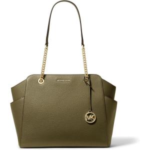imageMichael Kors Jacquelyn Medium Chain ToteGoldtone HardwareSafari Green
