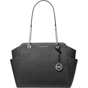 imageMichael Kors Jacquelyn Medium Chain ToteSilvertone HardwareBlack