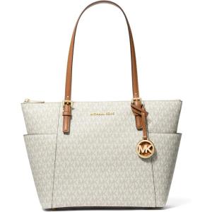 imageMichael Kors Jet Set Top Zip ToteGoldtone HardwareVanillaAcorn