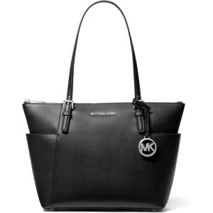 imageMichael Kors Jet Set Top Zip ToteSilvertone HardwareBlack