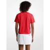 imageMichael Kors Womens Stud Mk Charm Crop TShirtCrimson