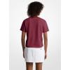 imageMichael Kors Womens Stud Mk Charm Crop TShirtOxblood