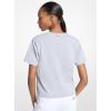 imageMichael Kors Womens Stud Mk Charm Crop TShirtPearl Heather