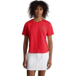 imageMichael Kors Womens Stud Mk Charm Crop TShirtCrimson