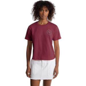 imageMichael Kors Womens Stud Mk Charm Crop TShirtOxblood