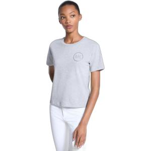 imageMichael Kors Womens Stud Mk Charm Crop TShirtPearl Heather