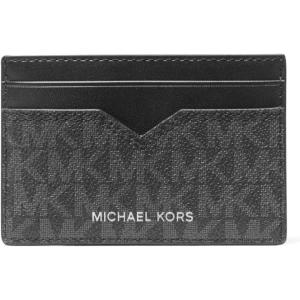 imageMichael Kors Mens Hudson Notched Card CaseBlackBlack Signature