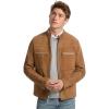 imageMichael Kors Mens Suede Double Zip Pocket Racer JacketDark Camel