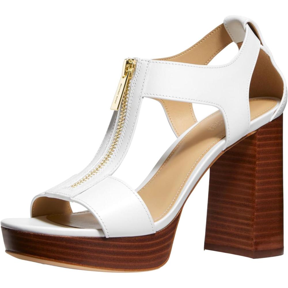 imageMichael Kors Womens Berkley Mid Sandal HeeledOptical White